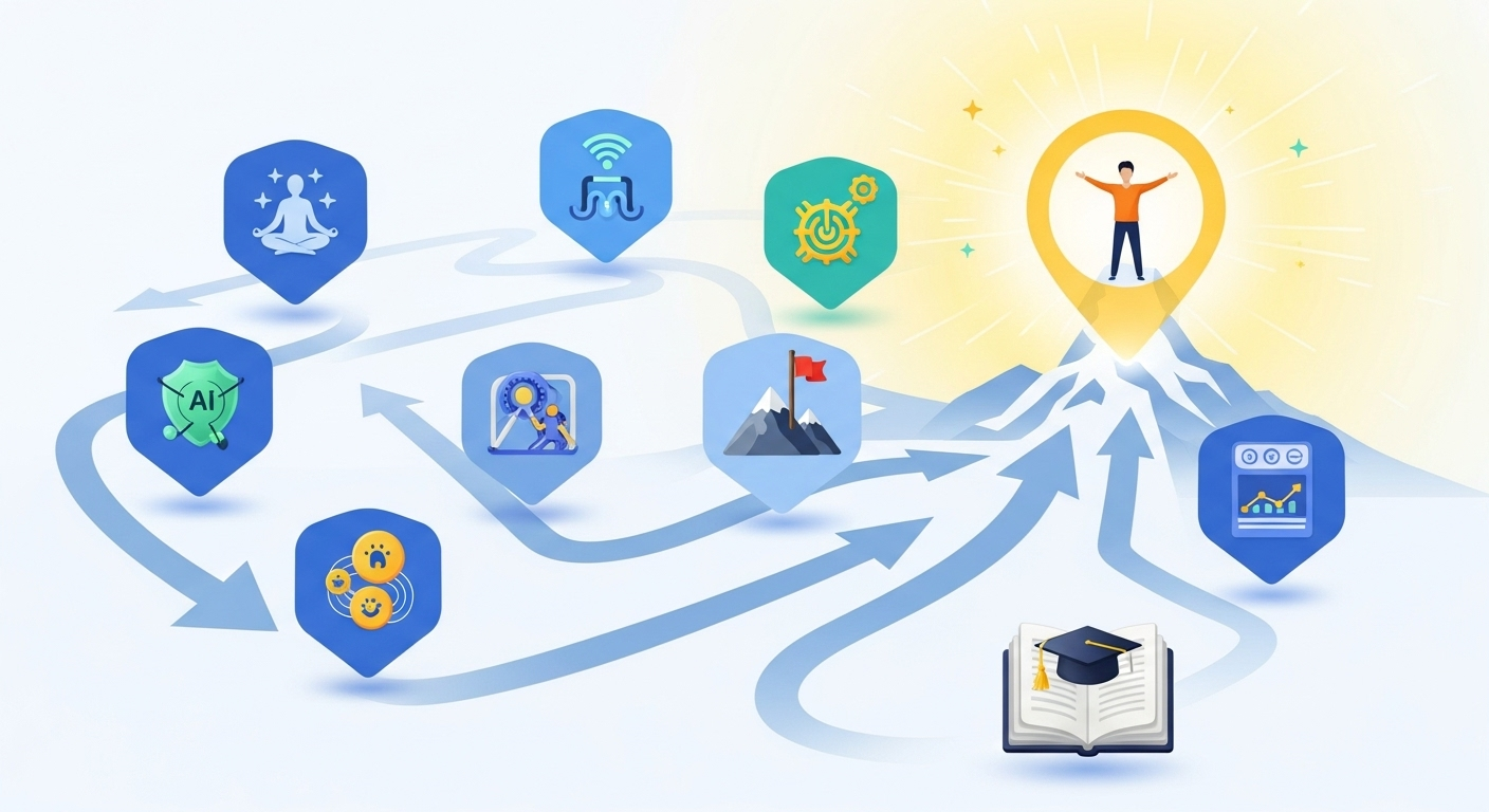 Guide infographique: outils IA pour la croissance personnelle, développement et objectifs en 2024.